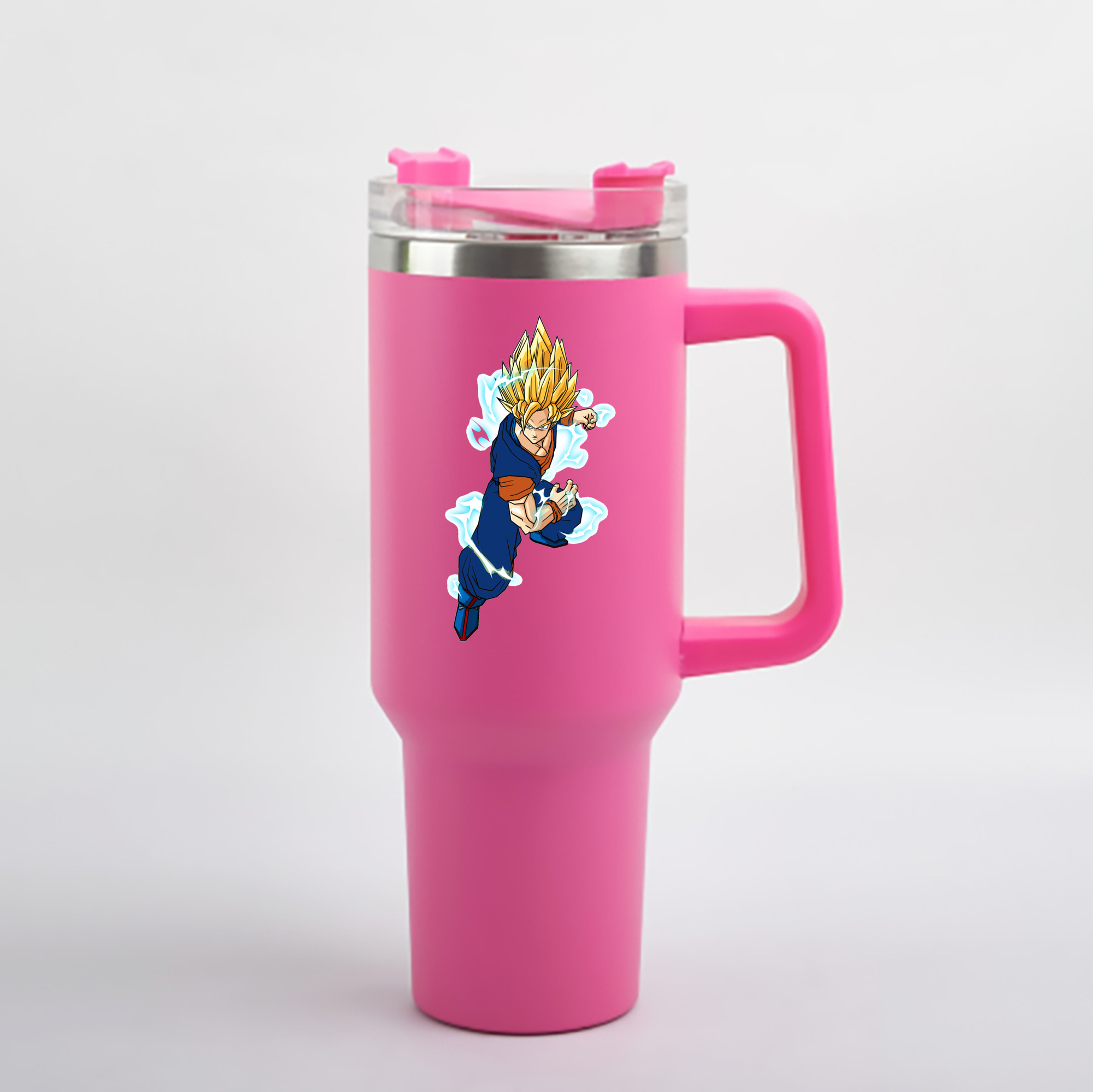 （画像用） ドラゴンボール 孫 悟飯（そんごはん）DRAGON BALL Son Gohan 1200mL車用タンブラー - クリスタルステッカー（プラスチックストロー付き）